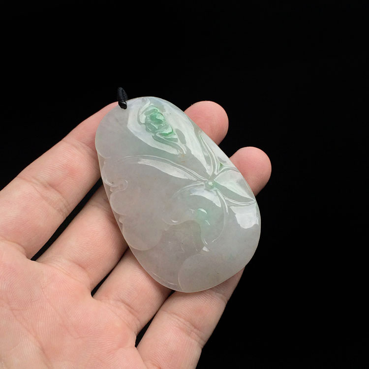 糯冰种飘翠年年有余挂件
