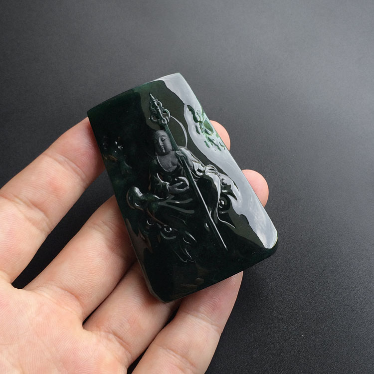 （超值推荐）糯冰种蓝水地藏王挂件