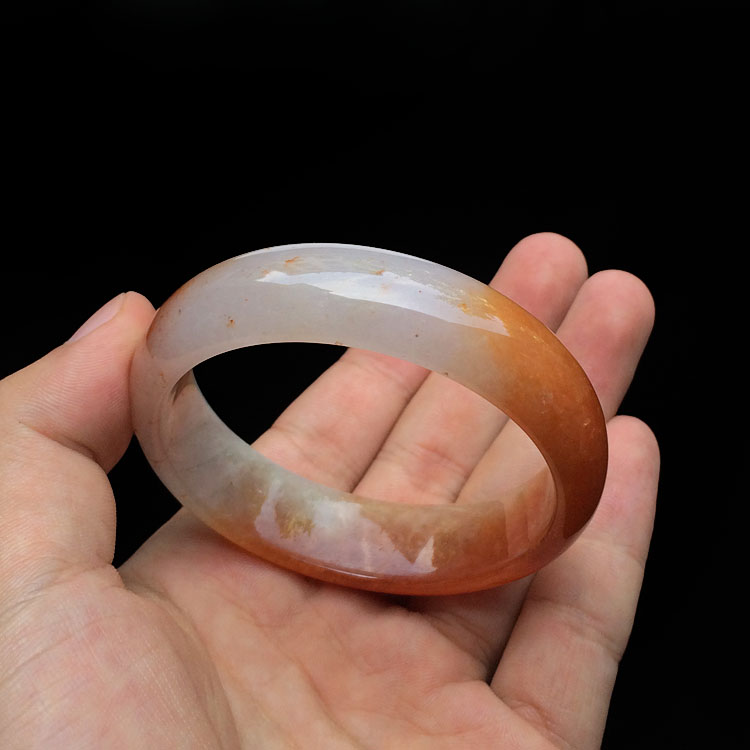 （超值推荐）糯冰种红黄翡手镯（56.5mm）