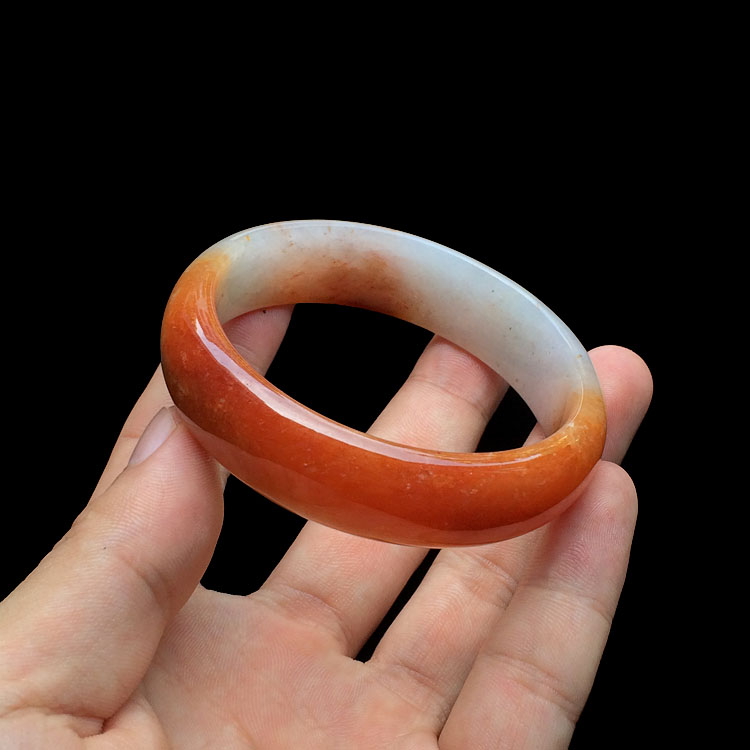 （超值推荐）糯冰种红黄翡手镯（56.5mm）