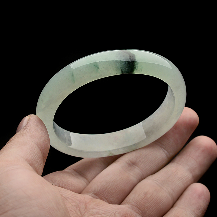 糯冰种飘花贵妃手镯(47.8-55.4mm)