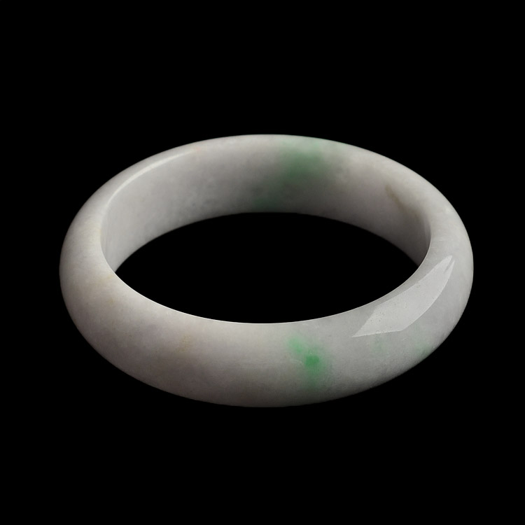 糯冰种淡春带彩手镯(60.9mm)
