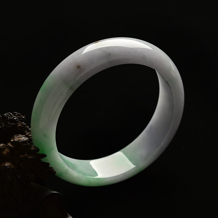 糯冰种春带彩手镯(60.7mm)