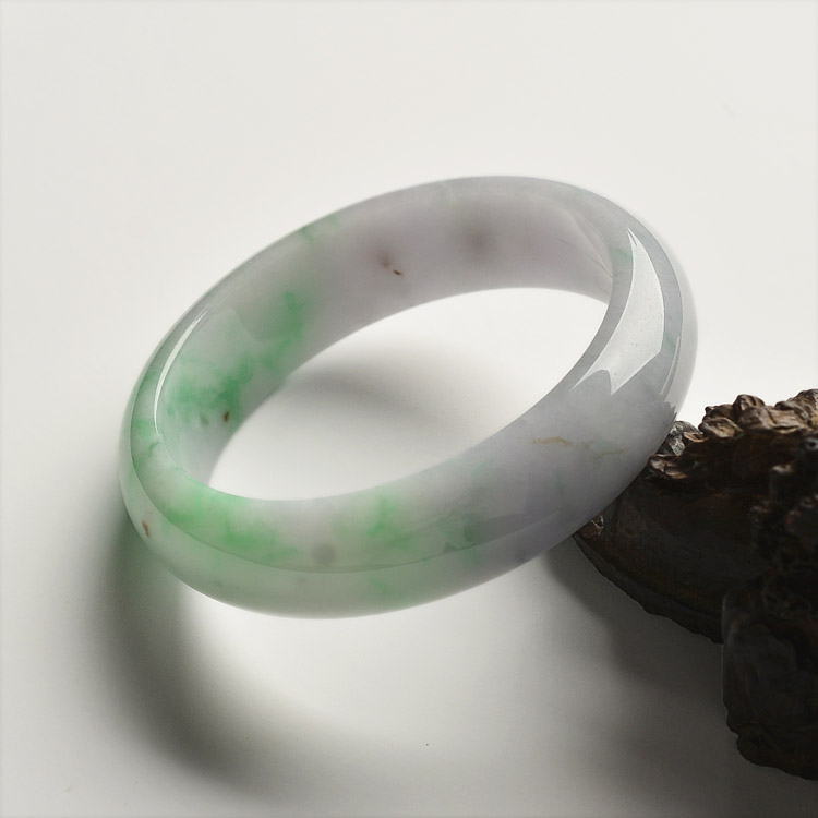 糯冰种春带彩手镯(60.7mm)