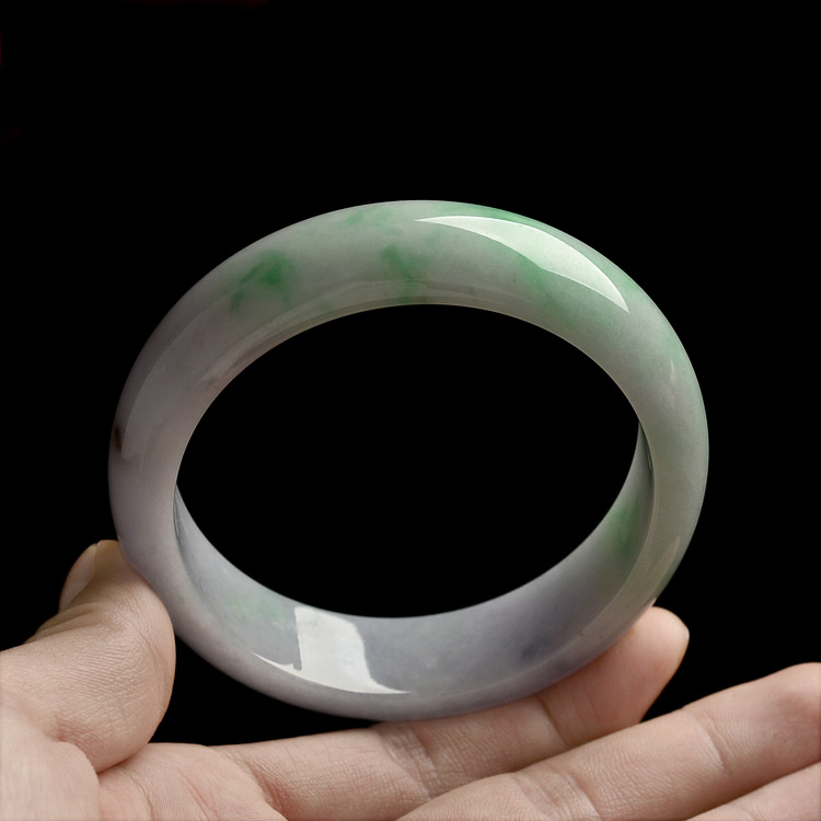 糯冰种春带彩手镯(60.7mm)