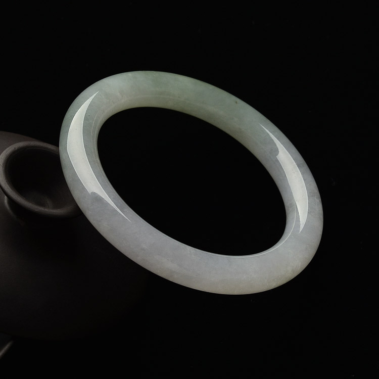 糯冰种晴水圆条手镯（54.7mm）