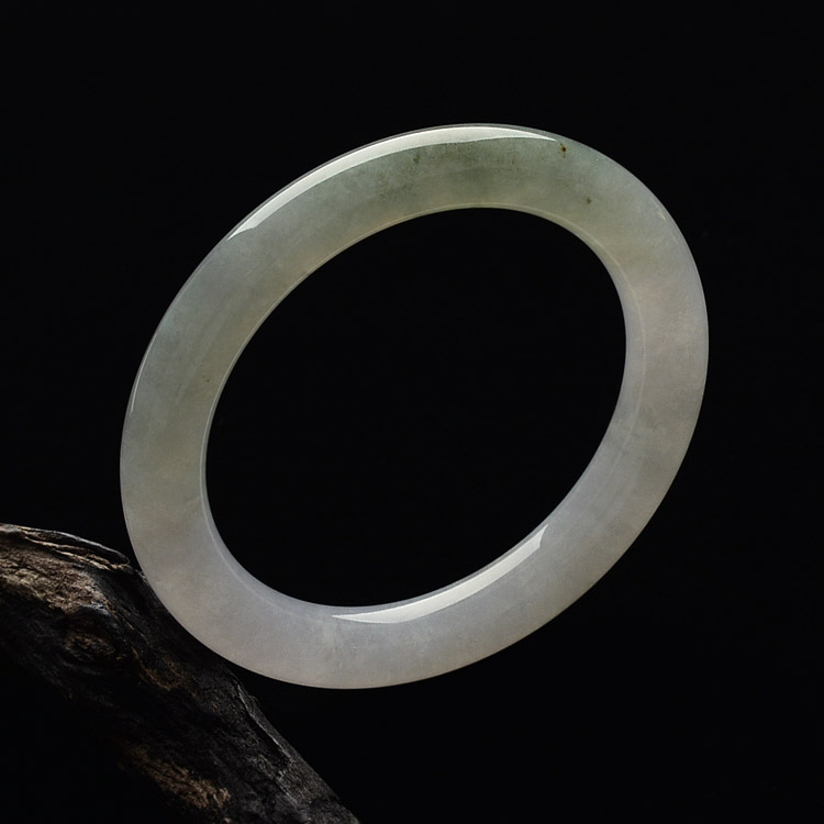 糯冰种晴水圆条手镯（54.7mm）