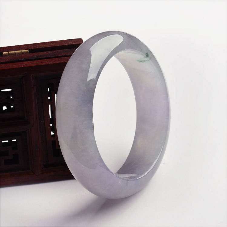 （超值推荐）冰种淡紫罗兰略飘花手镯（57.2mm）
