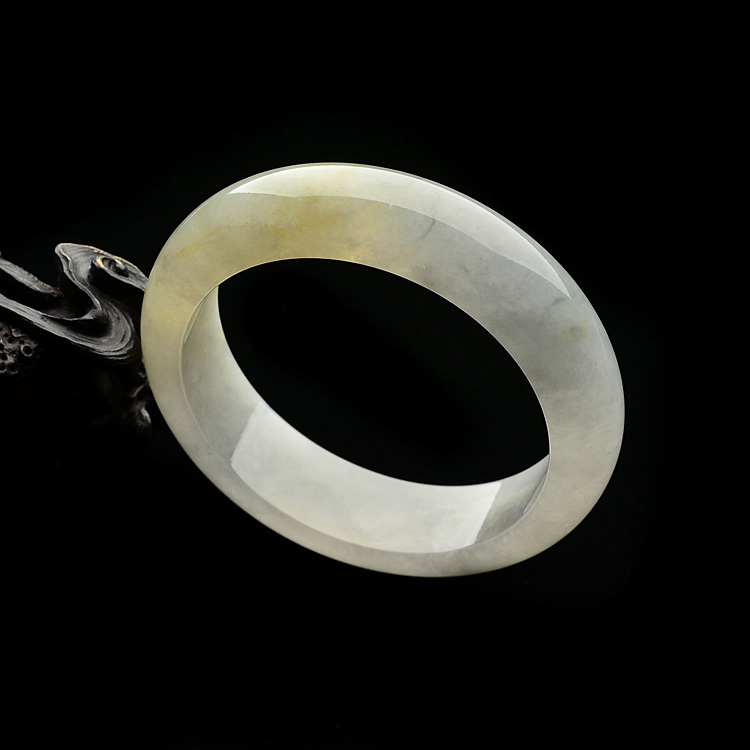 （超值推荐）糯冰种淡黄翡手镯（53.5mm）