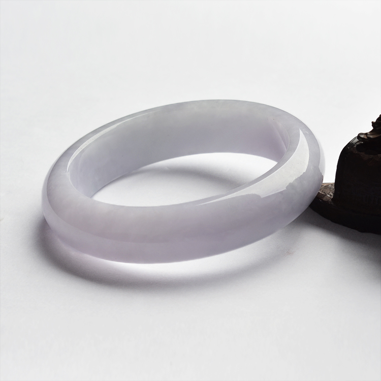糯冰种淡紫罗兰手镯(58mm)