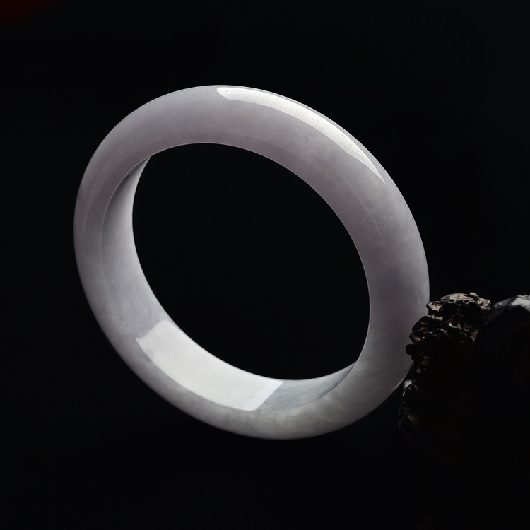 糯冰种淡紫罗兰手镯(58mm)
