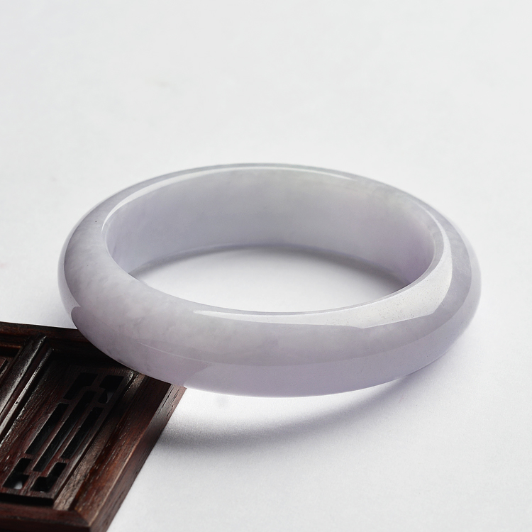糯冰种淡紫罗兰手镯(58mm)