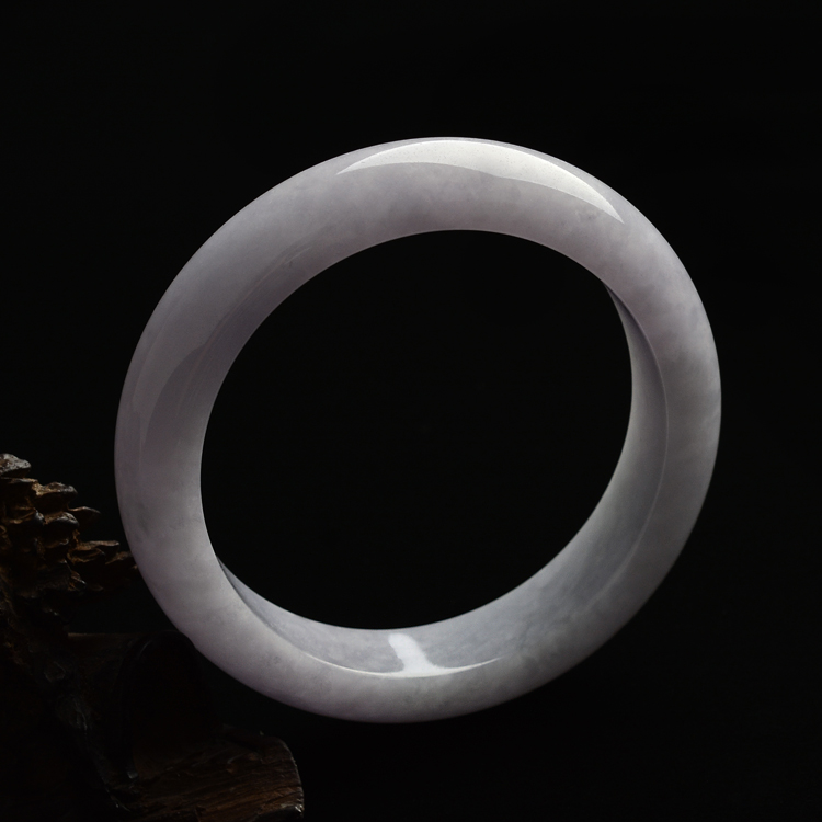 糯冰种淡紫罗兰手镯(58mm)