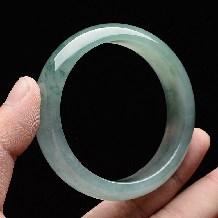 (超值推荐)糯冰种晴水飘花手镯(56.5mm)