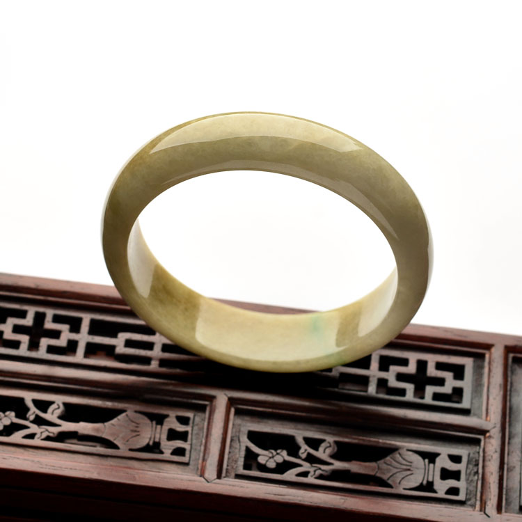 糯冰种黄加绿手镯(59mm)