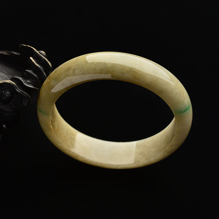 糯冰种黄加绿手镯(59mm)