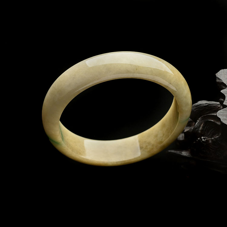 糯冰种黄加绿手镯(59mm)