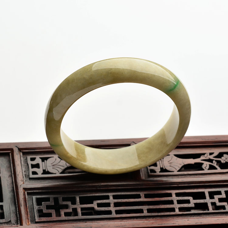 糯冰种黄加绿手镯(59mm)