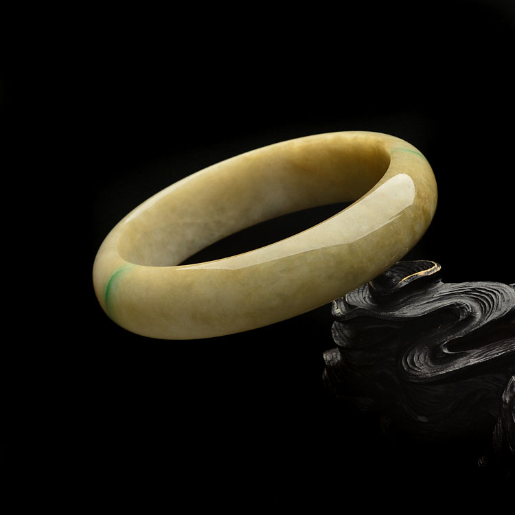 糯冰种黄加绿手镯(59mm)