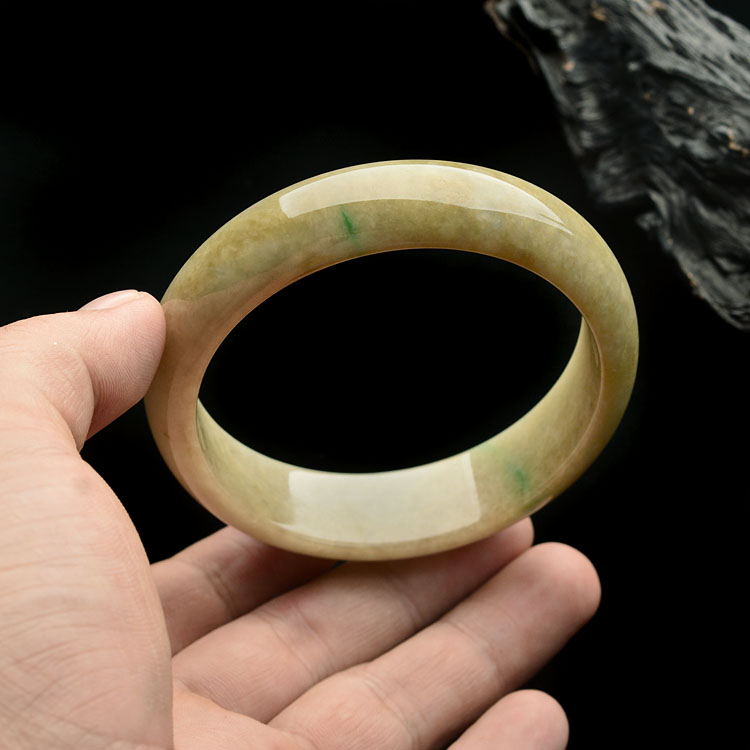 糯冰种黄加绿手镯(59mm)