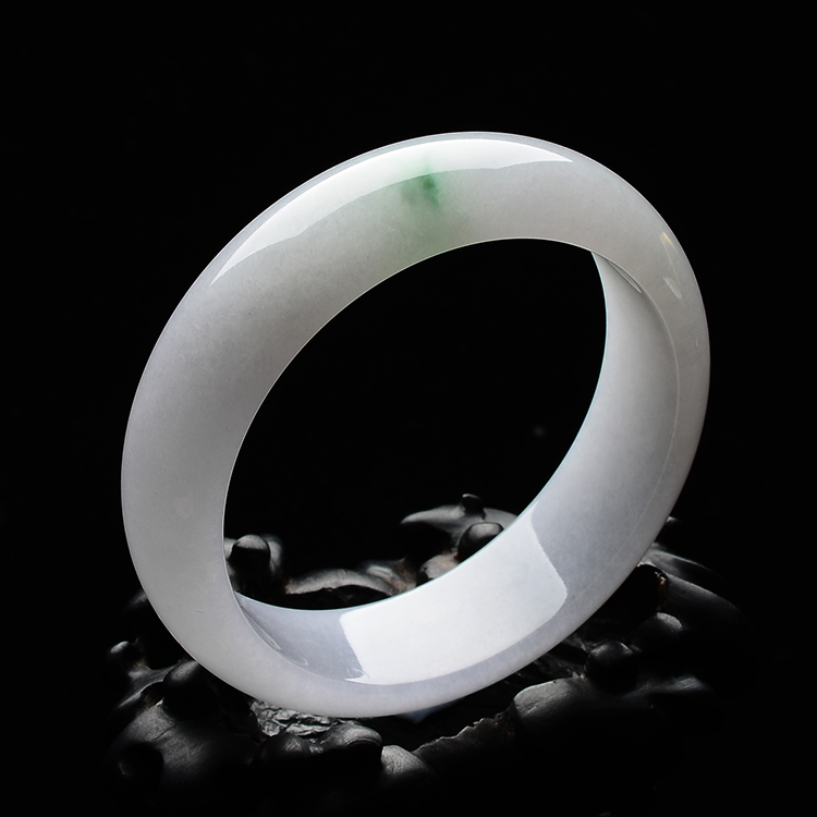 糯冰种淡春带彩手镯(57.8mm)