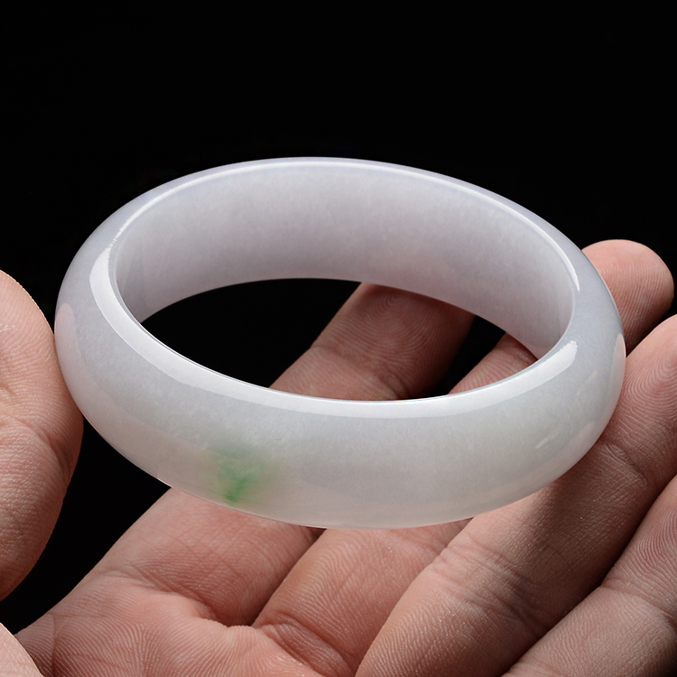 糯冰种淡春带彩手镯(57.8mm)