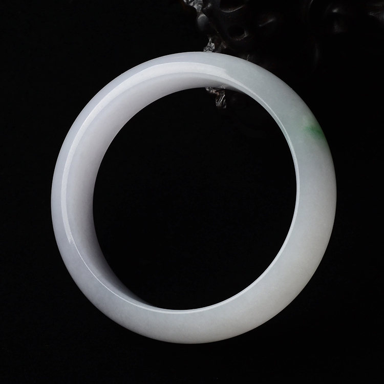 糯冰种淡春带彩手镯(57.8mm)