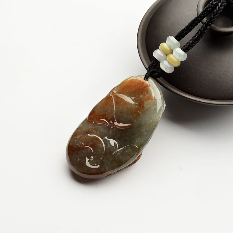 (超值推荐)糯冰种褐黄翡年年有余挂件