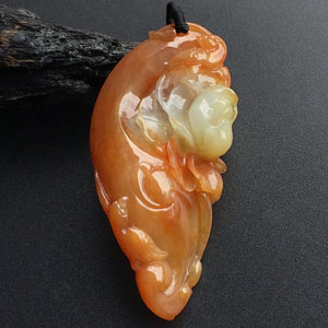 (超值推荐)糯冰种红黄翡鸟语花香挂件
