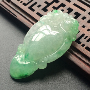 (超值推荐)糯冰种飘翠福至心灵挂件