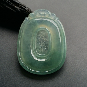 冰种晴水吉祥如意牌挂件