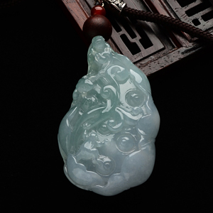 (超值推荐)冰种晴水连生贵子挂件(李牧祥大师出品)