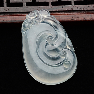 (超值推荐)玻璃种略飘花福寿如意挂件