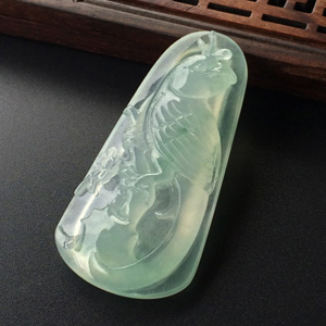(超值推荐)冰种略飘花喜上眉梢挂件
