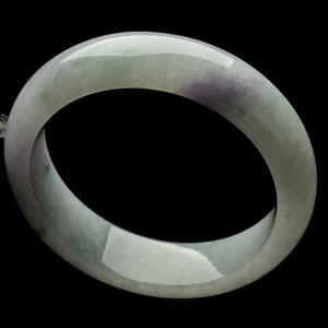 糯冰种飘花带紫罗兰手镯(56.9mm)