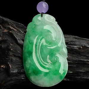 糯冰种翠色如意挂件