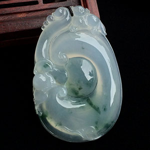 (超值推荐)冰种飘花如意挂件