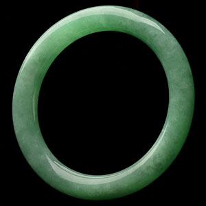 糯冰种豆色圆条手镯(54.2mm)