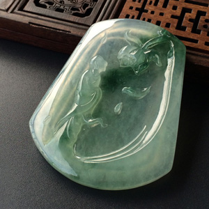 (超值推荐)冰种飘花心莲花开挂件