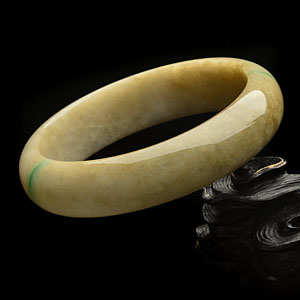 糯冰种黄加绿手镯(59mm)