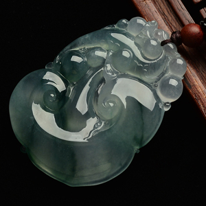 冰种飘花龙行如意挂件