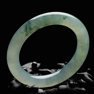糯冰种晴水飘花圆条手镯(56mm)