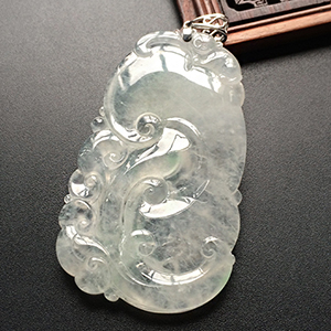 (超值推荐)冰种略飘花如意寿挂件