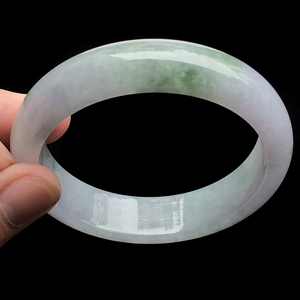 糯冰种淡紫罗兰飘花手镯(56.7mm)