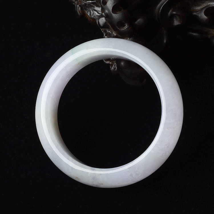 糯冰种淡三彩手镯(51mm)