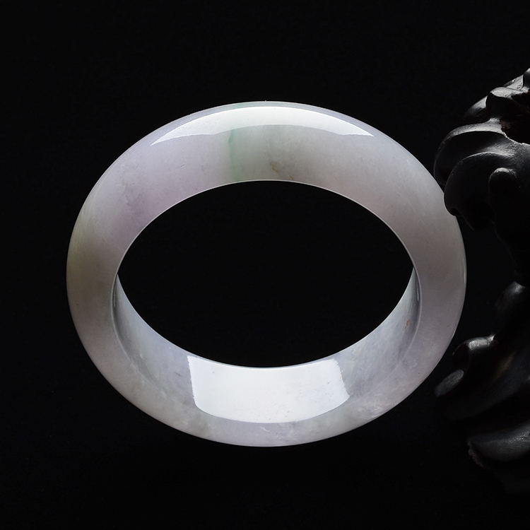 糯冰种淡三彩手镯(51mm)