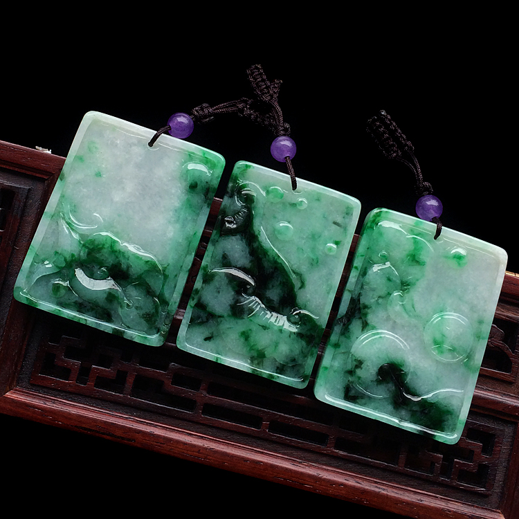 糯冰种飘翠蝶恋花/和和美美/欢欢喜喜挂件(单价)