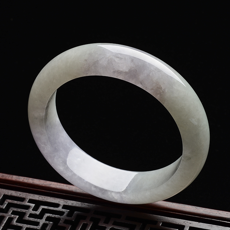 (超值推荐)糯冰种紫罗兰带淡晴水手镯(56.5mm)