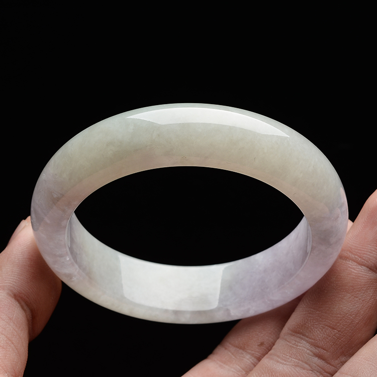 (超值推荐)糯冰种紫罗兰带淡晴水手镯(56.5mm)