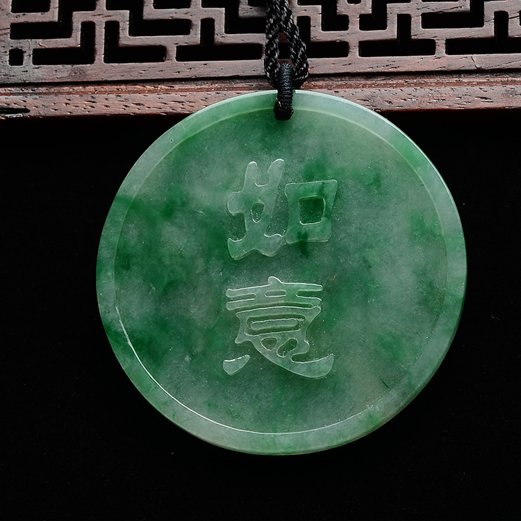 (超值推荐)糯冰种翠色有凤来仪挂件